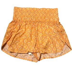 Free People Movement The Way Home Orange Print Shorts